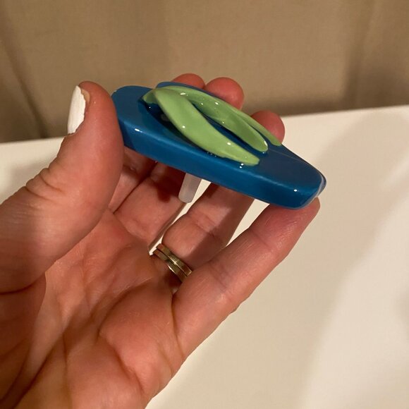 Nora Fleming Mini Blue Flip Flops Charm “Sunning and Funning” - Picture 4 of 4